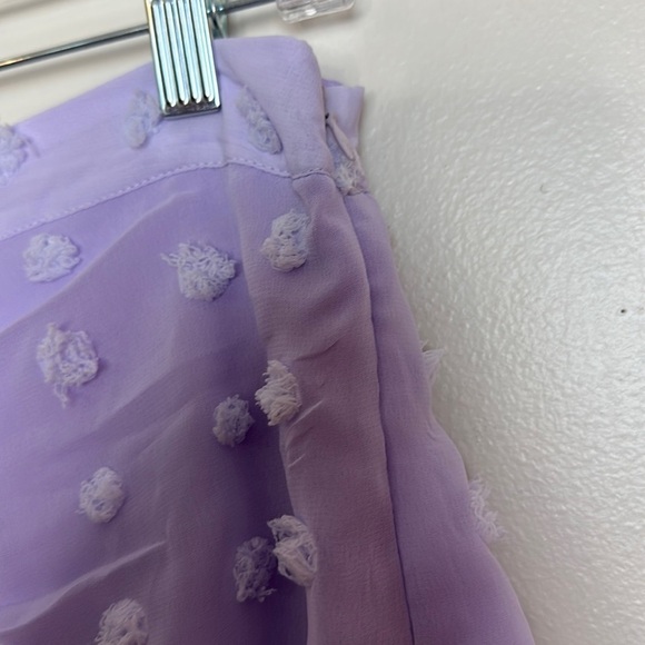 Endless Rose Tiered Ruffle Swiss Dot Maxi Length Lilac Purple Skirt - Picture 6 of 8